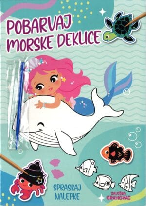 Pobarvaj morske deklice in spraskaj nalepke